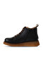 Black leather women's flat boot 01wv5204 - 3