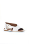 White Leather Women's Flat Sandals 01Wa3601 - 2