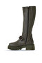Khaki Leather Women's Flat Boots 01Wv3119 - 3