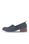 Navy Blue Nubuck Women's Low Heel Shoes 01Wd1807 - 3