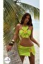 Kadın 3D Yeşil Çiçekli Bikini Takımı - 4