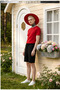 Unisex Casual Short Sleeve Set with Anchor Print Outdoor Spring/Summer Full Shorts - 3