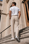 Men's Summer Synthetic Linen High Waist Elastic, Loose Cut Trousers C350 - 7