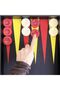 Tournament Size Backgammon Fabric Floor Mat 57X75 cm Yellow Red Wooden Vido - 5
