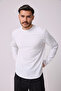 Men's Crew Neck Long Sleeve Regular Fit Basic T-Shirt White - 5