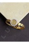 Steel Barley Quarter Ring with Evil Eye Beads and Gold Clasp