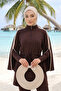Removable Back Bow Ninja Cap and Hijab (Sea, Pool) Swimming Cap, S-5Sn, Beige - 2