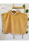 Cotton Soft Hooded Towel Poncho for Girls and Boys for Sea, Beach, Pool, Bath / Mustard Yellow - 2