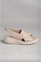 Seç Km11 Genuine Leather Anatomical Women Sandals Stone