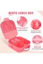 Snack Attack TM Lunch Box Bento style Bunny Shape Pink Color for Kids|3/4 Convertible Compartments| BPA FREE|LEAK PROOF| Dishwasher Safe | Back to School Season |Food Graded Materials (Pink) - 2