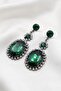 Oval Full Stone Evening Dress Earrings - 4