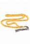 Pocket Size Silver Tasseled 99 Rock Drop Amber Prayer Beads - 4