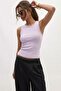 2 Pieces of Ribbed Fitted Viscose Blended Strappy T-Shirt - 8
