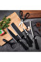 Kitchen Knife Set 6 Pcs includes a chopper, bread knife, paring knife, scissors, and ceramic peeler | WIDGETS MATRIX - 5