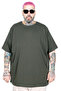 Mode XL Large Size Unisex Stretch Fabric T-Shirt Crew Neck 20149 Khaki - 2