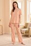 Bürümcük Knitted Short Sleeve Women's V-Neck Pajama Set - 2