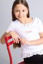 100% Cotton Crew Neck Polka Dot Ribbed Short Sleeve T-Shirt Girls H6658A826Sm - 3
