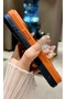 iPhone 13/14 Compatible Orange Luxury Stone Glitter Premium Phone Case with Camera Protection - 7
