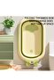 Collapsible Baby Bathtub with Thermometer, Foldable Infant Tub with Drainage Hole, Green - 2