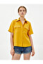Epaulet Detailed Shirt Pocket Short Sleeve Silky Texture - 3
