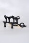 Women's Stoned Blunt Toe Ankle Buckle Short Evening Dress Shoes Black - 4