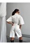 Women's Buttoned Pocket Detailed Denim Bermuda Shorts Jumpsuit - 3