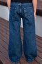 Girl's Jean Pants with Stone Star Accessories, Ages 5-9, Dark Blue - 2