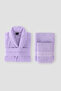 3 Piece Bathrobe Set 100% Certified Cotton, Head Towel + Body Towel + Shawl-Collar Bathrobe Set - 8