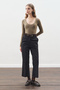 Flare Cut Pants Black - 3