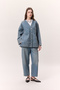 Button Closure Denim Jacket Blue - 4