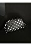 Women's Black Polka Dot Patterned Leather Clutch Crossbody Bag with Chain Strap - 6