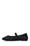 Women's Black Buckle Braided Ballerinas 26Pfe450729 - 3