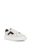Men's White Lace-Up Thick Sole Sports Shoes, Genuine Leather Sneaker 25Sfd612518 - 7
