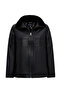 Diana Women's Black Collar Fur Oversized Leather Coat 25Wgd5631U4 - 3