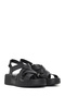 Women's Black Thick-Soled Leather Comfort Sandals 26Sfd411718 - 2