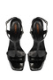 Women's Black Ankle Buckle High Thin Heeled Patent Leather Sandals 26Sfd160616 - 5