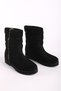Women's Chain Detailed Hidden Heeled Casual Sports Boots Suede Black - 2