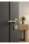 Luxury Villa Collection Round Rosette Aluminum Door Handle (Door Knob) (Room Type)Gold - Satin - 4
