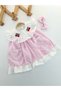 Baby Girl Pink Gingham Dress with Cherry Detail and Headband - 2