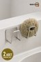 2 Pieces Adhesive Stainless Steel Dish Sponge Holder Dish Sponge Holder Hanger M-Sng1 - 4