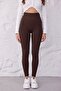 Women's Seamless Push up Effect No-Show Extra Flexible High Waist Ribbed Leggings