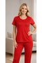 Women's Lace Detailed Pajama Set – Comfortable Home Wear Set |   88-135 - 2