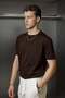 Men's Slim Fit Knitwear Crew Neck Basic T-Shirt Brown - 5