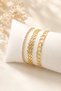 Gold Color 3-Piece Zircon Stone Detailed Bracelet Set - 2