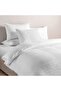 Waffle Stripe 3- Piece Super King Duvet Cover Set 260x220cm - White