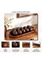 Almond Wooden Ribbed Design Decor Garland 8x8x135cm - Brown - 5