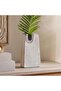 Aral Handpainted Paper Mache Vase 17x8x30cm - White