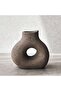 Vesna Stoneware Hollow Vase 12x6.5x11.3cm - Brown - 5