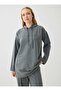Hooded Tracksuit Set with Stitching Detail - Gray Melange - - 5