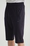 Navy Blue Men's Capri Pants with Breathable Zipper and Minimal Embroidery Detail - 3